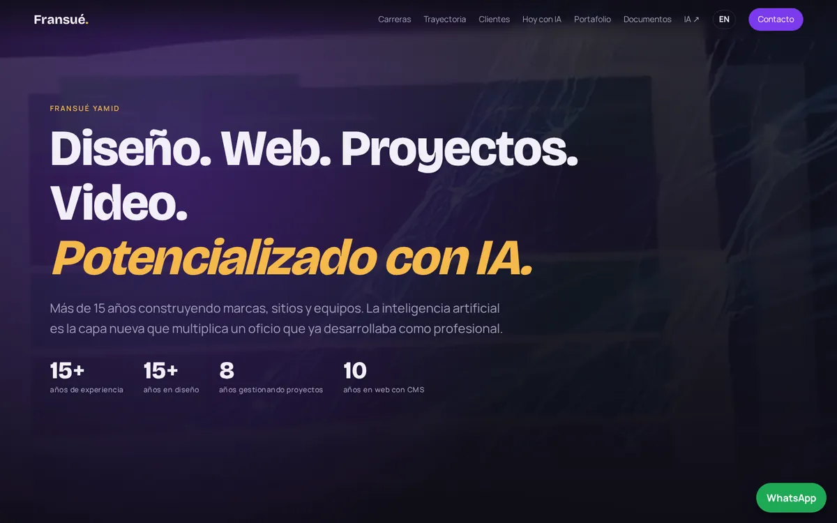 Screenshot of the fransue.com site