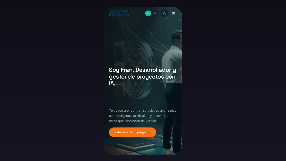 Mobile screenshot of the gestorproyectos.com site